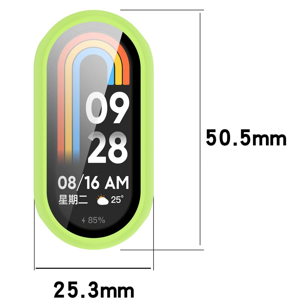 Wymiary etui Bizon Case Watch Adamo do Smart Band 10